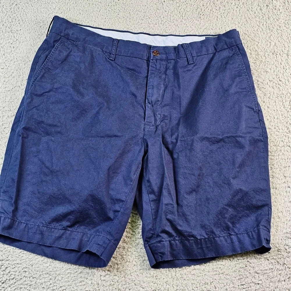 Polo Ralph Lauren Mens 36 Blue Cotton Canvas Chino Shorts 8 Inseam Classic Fit